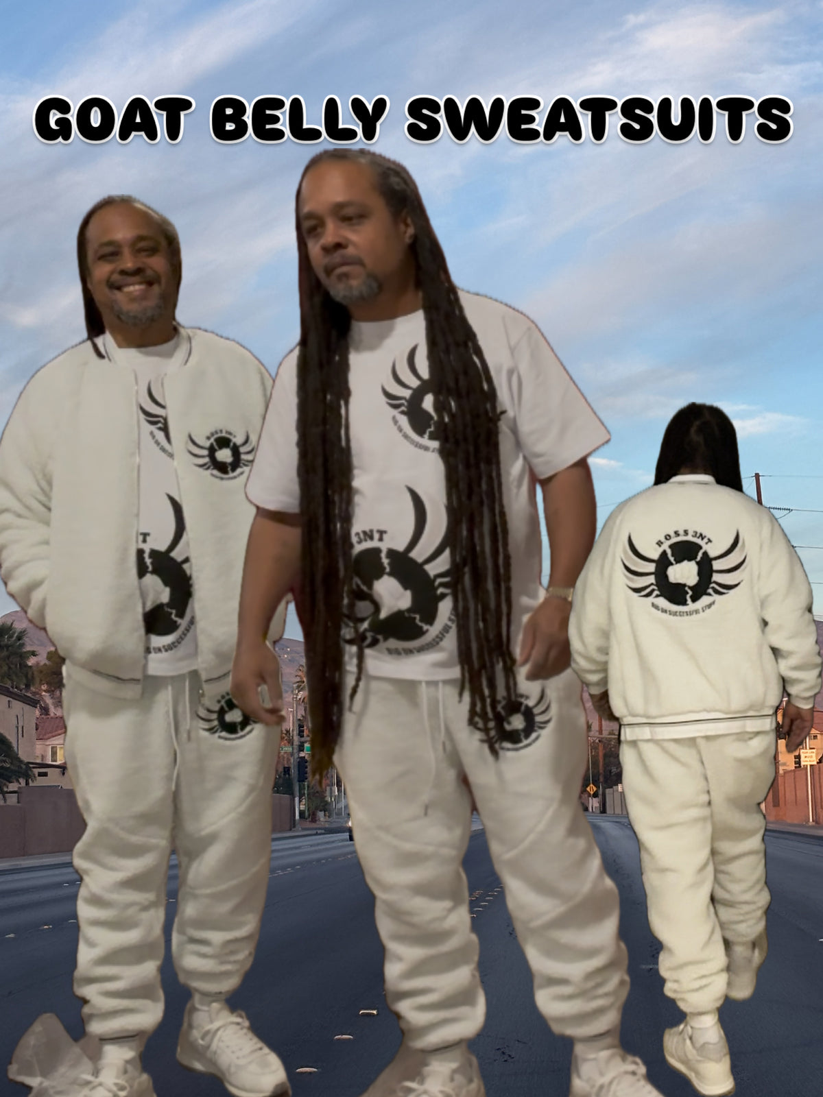 GOAT Belly 4-Piece Sweatsuit — Ice White