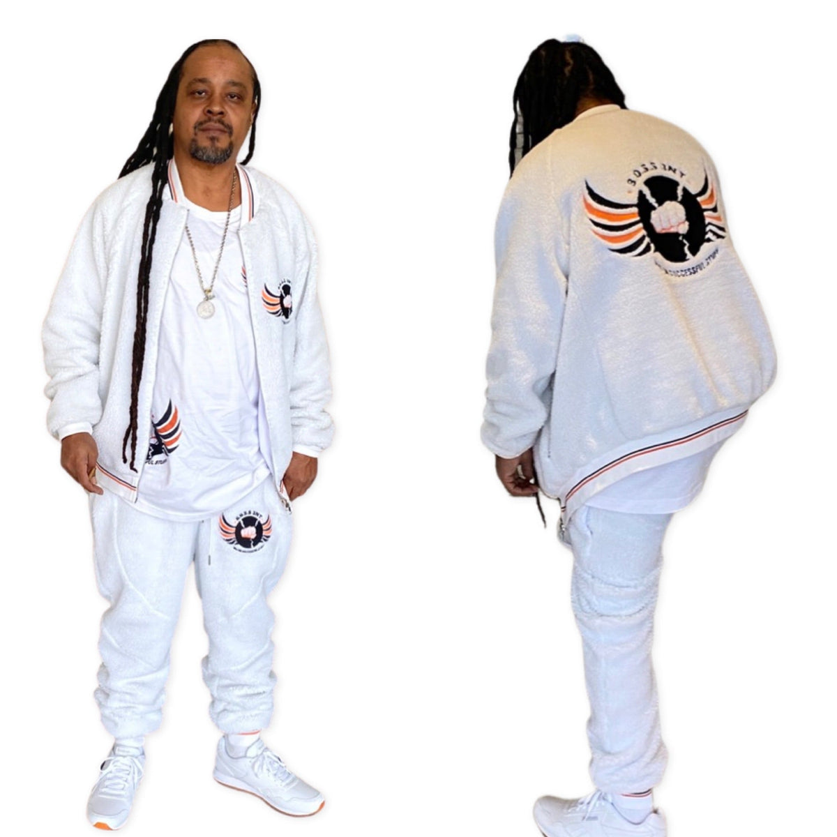 GOAT Belly ice white outfit front and back