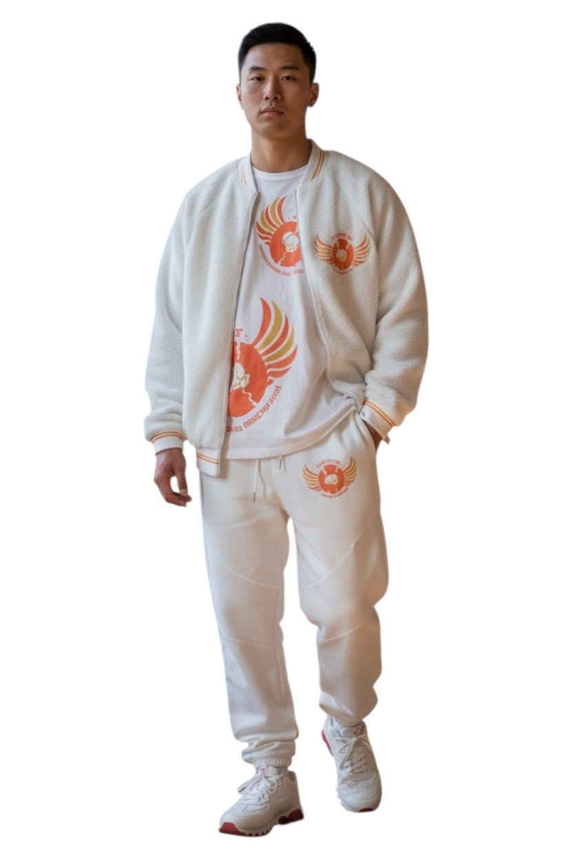 Ice White GOAT Belly four-piece set with orange logo