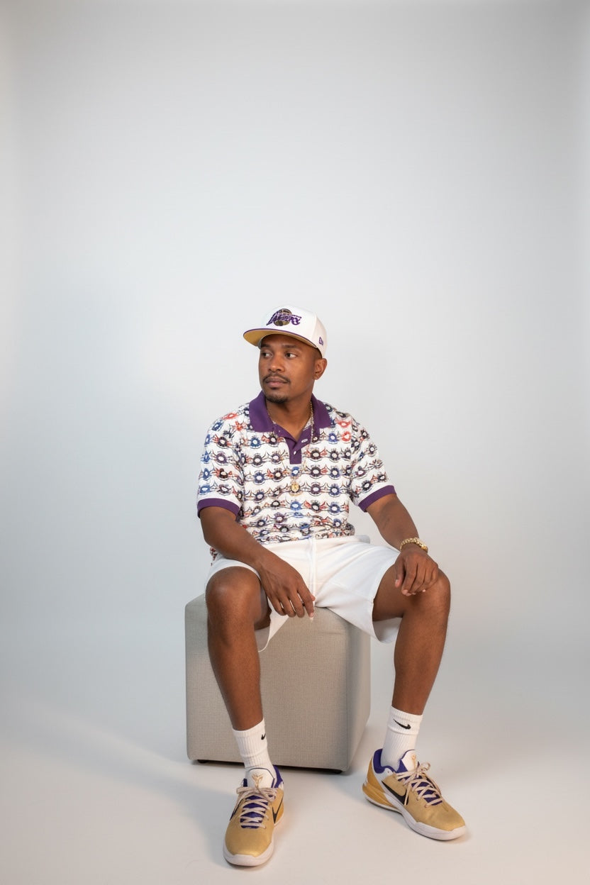 Logo All Over Polo — Purple collar studio