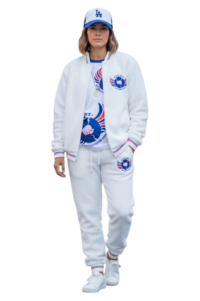 Blue and red logo Ice White GOAT Belly 4-piece outfit